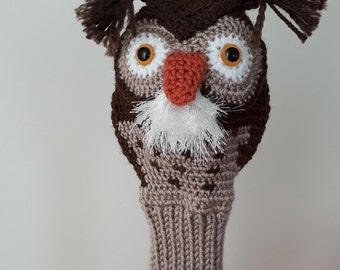 Handmade Knitted Owl Golf Club Cover