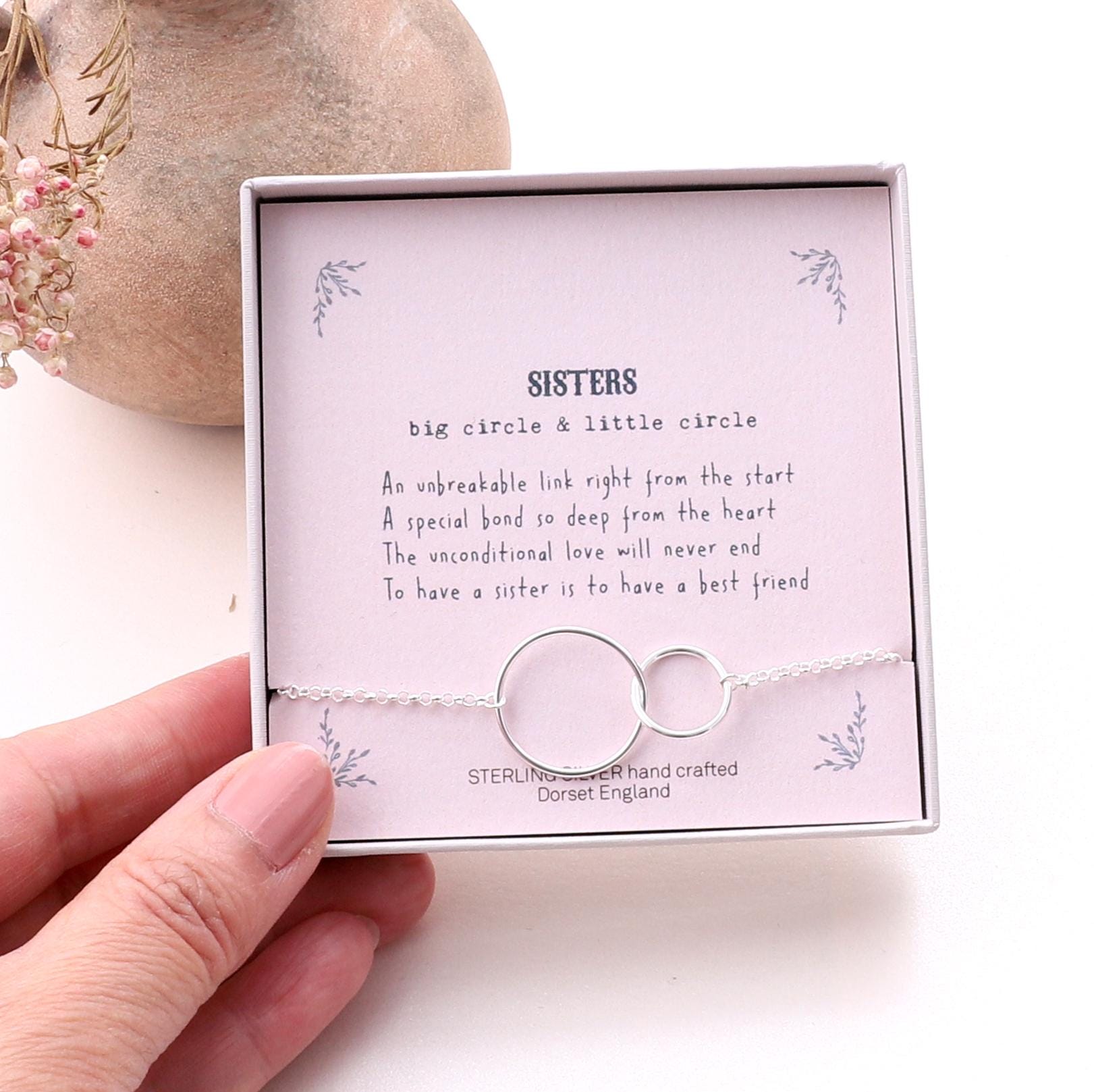 Sisters Bracelet / Sterling Silver Sisters bracelet / Two circles 