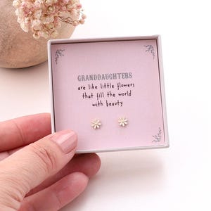 Sterling Silver Granddaughter Little Flower Earrings/flower earrings for granddaughter/first time piercing silver earrings for Granddaughter