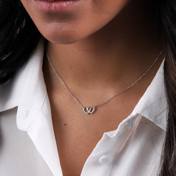 Joined hearts best sale necklace