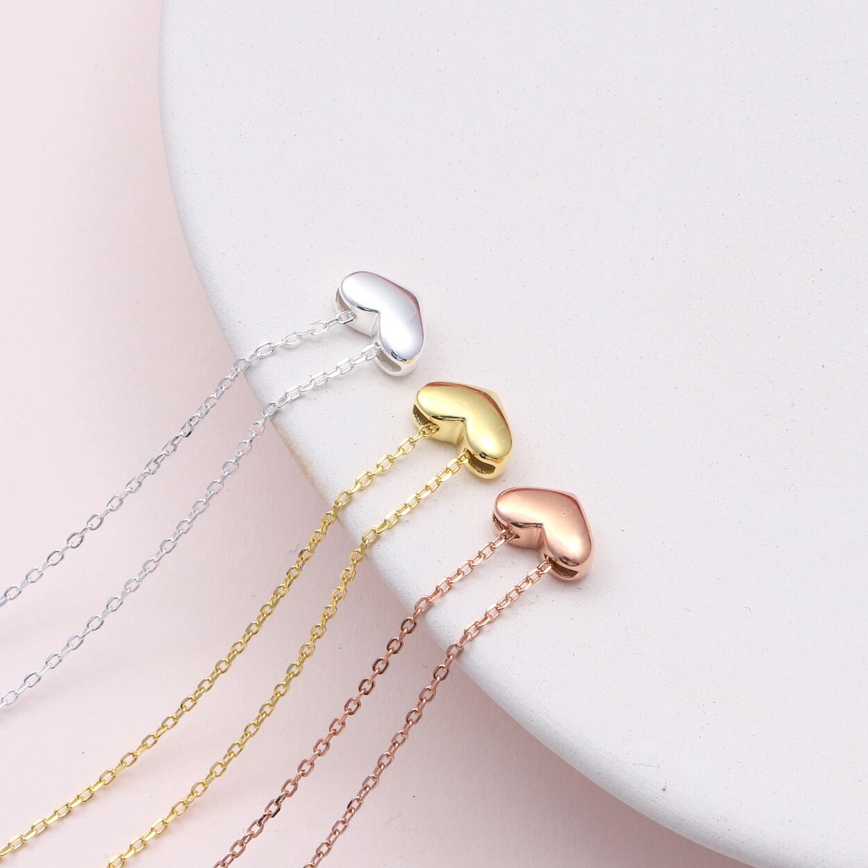 Distance Means so Little Friendship Heart Necklace Sterling