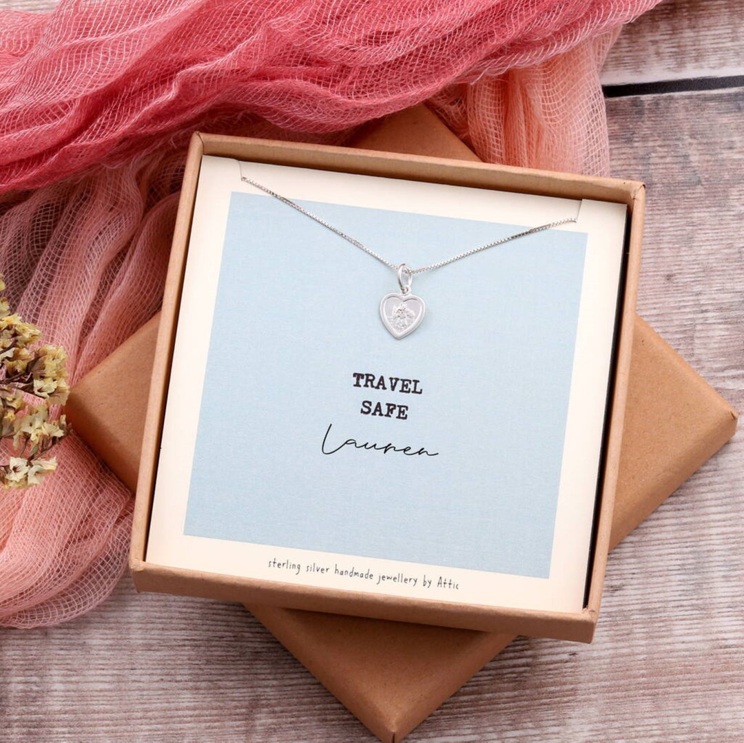 Sterling Silver 'travel Safe' Necklace / Personalised Etsy UK