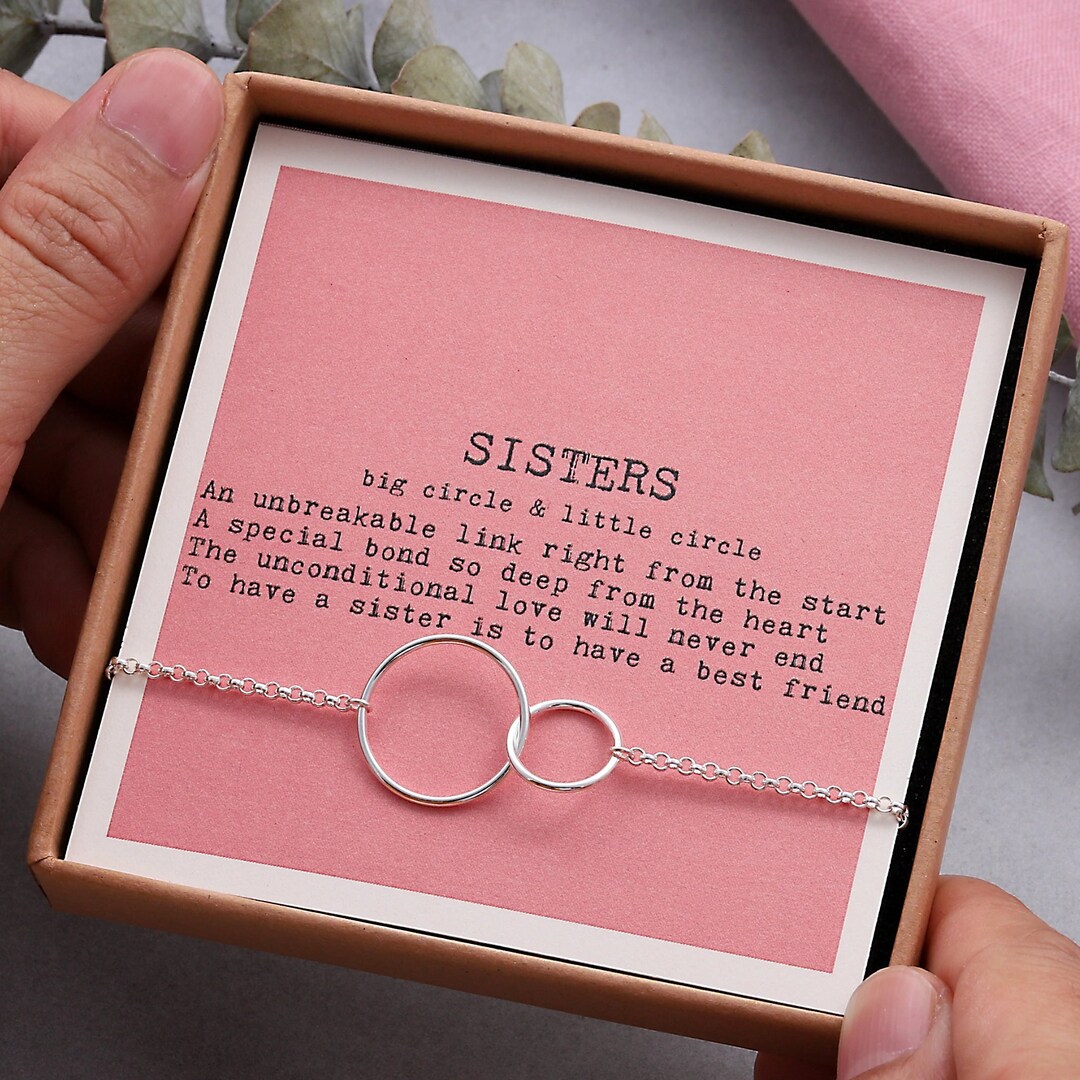 Sisters Bracelet / Sterling Silver Sisters Bracelet / Two Circles