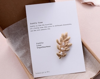 Brooch Gift Family Tree / gift boxed tree brooch/ family tree brooch gift for Mum/ gift for daughter / brooch pin christmas gift for sister