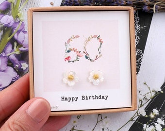 Plata de ley 60.o Pendientes de nácar / joyas de nácar / 60 joyas de cumpleaños mujeres / Mamá 60.o regalo / Esposa 60 cumpleaños
