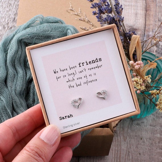 Friendship 'bad Influence' Heart Earrings - Etsy Friendship 'bad Influence' Heart Earrings - Etsy