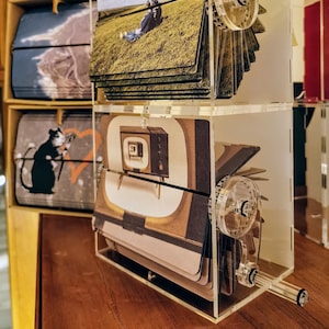 Duitse Kurbelkiste: flipbook fotolijst van acrylglas | "Kristalheldere editie"