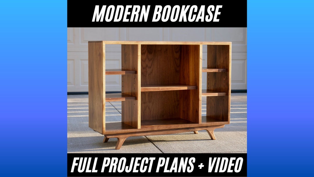 Modern Bookcase Plans Etsy
