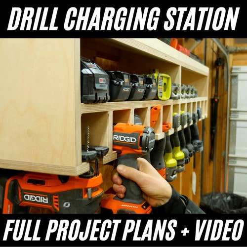 Powertool Charging Station Build Plans Cordless Drill Etsy