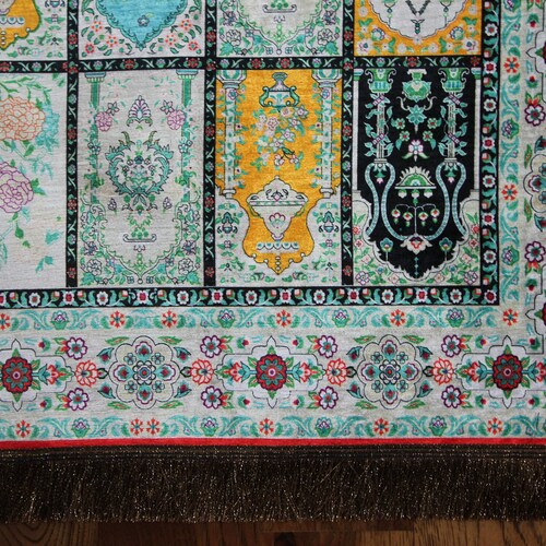 Mint shops green joyous runner, decorative runner, small runner, bedroom runner, traditional runner, Turkish runner, luxurious runner