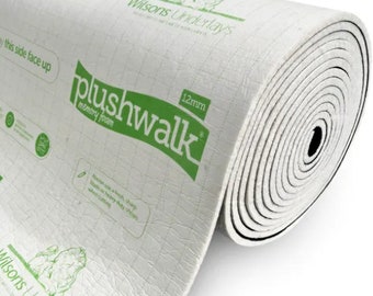 WILSONS Plushwalk 12mm Carpet Underlay - Soft Luxury Underfoot Feel 15m2 Roll