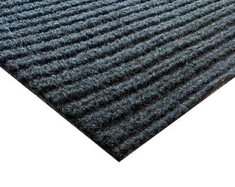 Grandismo Black Ribbed Entrance Matting - Heavy Duty Door Mat - Ideal For Hallway, Foyer, Lobby, Reception, Entrance Area - 1m Width