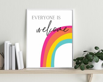 Wszyscy są mile widziani. LGBTQ+ Terapia Gabinet doradczy Dekoracja 8x10