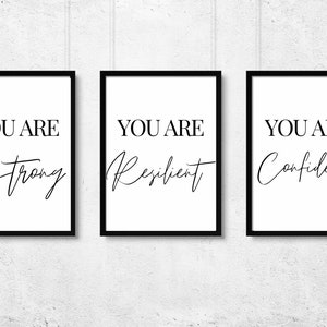 3 pc Positive Affirmation Office Decor for Therapy Counselling 8x10