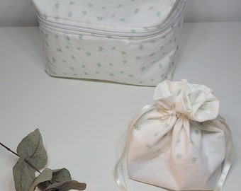 Vanity / trousse de toilette et pochette fait main