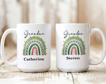 Personalized Grandparents Christmas Mug, Bundle Custom Grandparent Mug, Gift for Grandparents, Gift for GrandMa, Gift for GrandPa