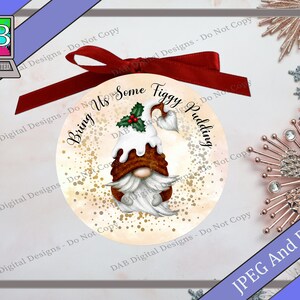 Gonk Wichtel Weihnachten Design runde Vorlagen mit Weihnachtsliedern Ideal für Kugeln und Aufkleber