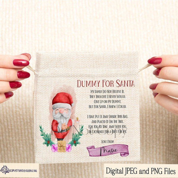 Dummy For Santa Design, Pacifier For Santa PNG, Christmas Sublimation Design, Gift Idea Instant Download Files JPEG and PNG, High Resolution