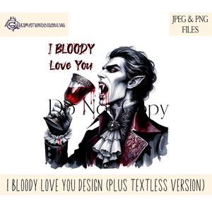 Gothic Vampir Liebe Design: Valentine Sublimation (JPEG, PNG)