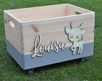 Toy box deer** Book box personalized