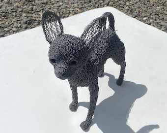 Wire chihuahua handmade in Ukraine- zinc dipped wire - 13x13ins - 3kg