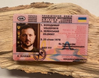 Zelenskyy Ukrainian Novelty Driving Licence. Ukraine President Joke Licence