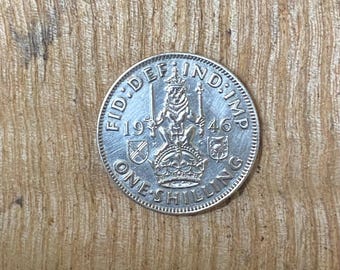 1946 Silver Shilling Scottish version King George VI. Sealed Capsule. Excellent. UK coin hunter