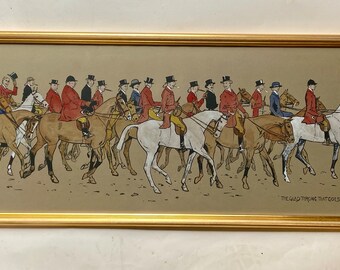 The Glad throng by Snaffles - An original Handcoloured print 1913 - Framed