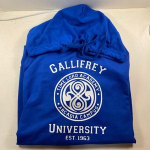 University of Gallifrey black hoodie Fruit of Loom original all sizes The Time Lords Academy Established 1963 image 5