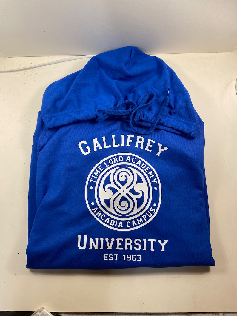 University of Gallifrey black hoodie Fruit of Loom original all sizes The Time Lords Academy Established 1963 image 5