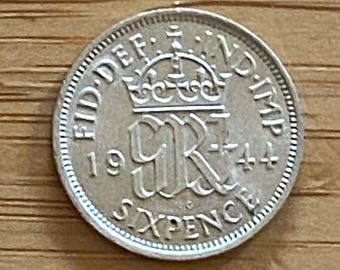 1944 George VI Silver Sixpence 6d in sealed capsule  UK coin Hunter
