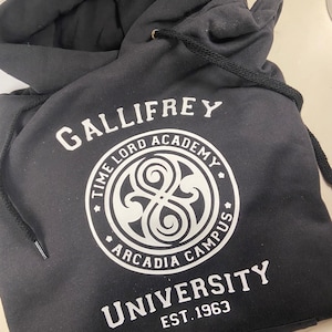 University of Gallifrey black hoodie Fruit of Loom original all sizes The Time Lords Academy Established 1963 image 2