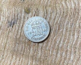 1940 Silver Sixpence King George VI. Good condition. Sealed capsule. UK Coin Hunter