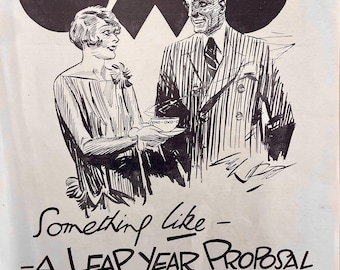 OXO original Advert 1928 Framed - Leap Year Proposal