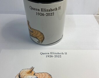 Queen Elizabeth II Commemorative 11oz ceramic cup - Corgi of The Queen - AAA grade