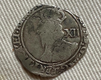 Charles Ihammered silver Shilling  mm Triangle in Circle  S2799. Sealed hologram capsule #119243. UK Coin Hunter.