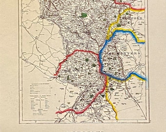 Derbyshire Foxhunting Map 1870 - Meynell hunt   - 600x420mm limited to 100