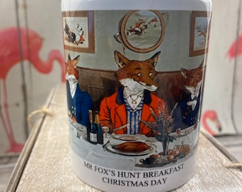 Mr Fox’s Hunt breakfast on Christmas Day - Mug - 11oz AAA grade Ceramic presentation boxed cup