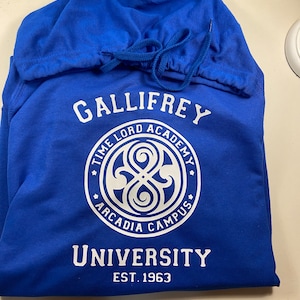 University of Gallifrey black hoodie Fruit of Loom original all sizes The Time Lords Academy Established 1963 image 6