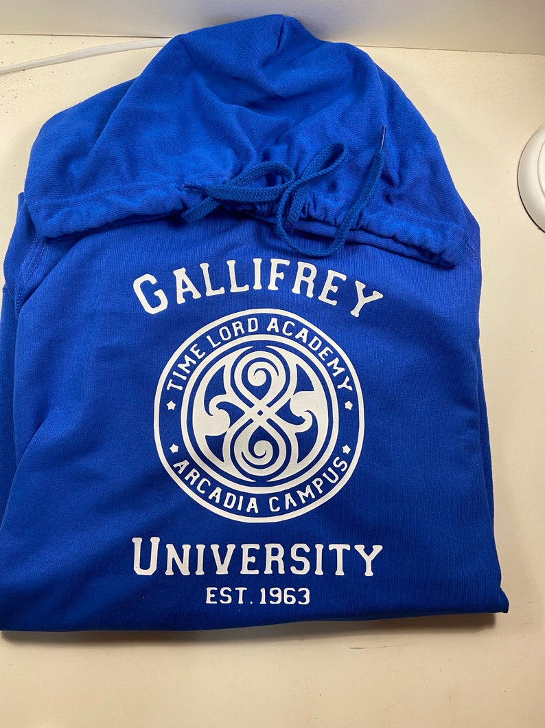 University of Gallifrey black hoodie Fruit of Loom original all sizes The Time Lords Academy Established 1963 image 6