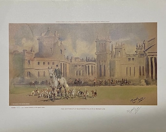 The Heythrop at Blenheim Palace by Michael Lyne original pencil signed print
