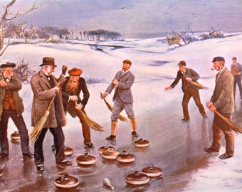 Curling by J.Michael Brown Curling in 1890's in Scotland perfect to print and get framed