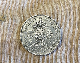1948 Florin 2 Shillings. George VI. Fair condition FR30. Sealed Capsule. UK Coin Hunter.