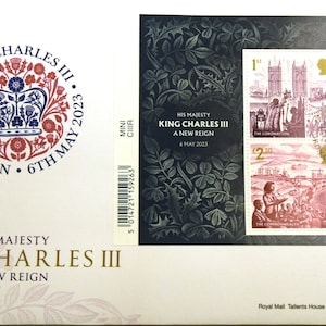 King Charles III Coronation A New Reign stamps First Day Cover with Official Coronation Emblem