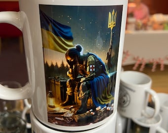 Glory to Ukraine - Slava Ukraini - 11oz ceramic mug - Army of Ukraine Medical Corp - helping ukraine