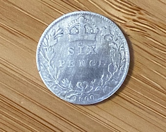 1900 Silver Sixpence. Fair. Sealed Capsule. UK Coin Hunter #119245