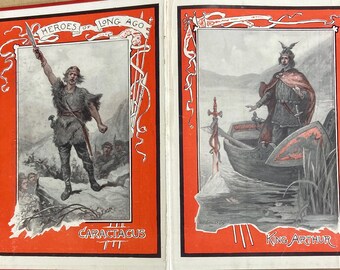 The Boys Own Annual 1908-1909 - Lionel Edwards Cowboys Race 12 Colour Plates