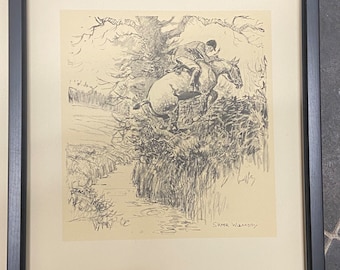 Sheer Wizardry by Snaffles - An original 1935 print - Framed - Irish hunting