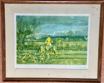 Little Piece Of England By Sir Alfred Munnings Pencil Signed Original Oak Frame