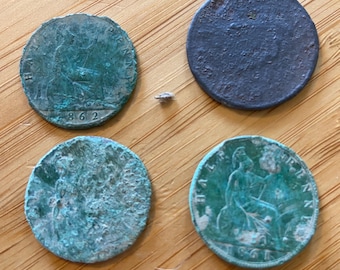 12 Victorian, George III & v Copper Coins Job Lot. Metal Detected . UK Coin Hunt